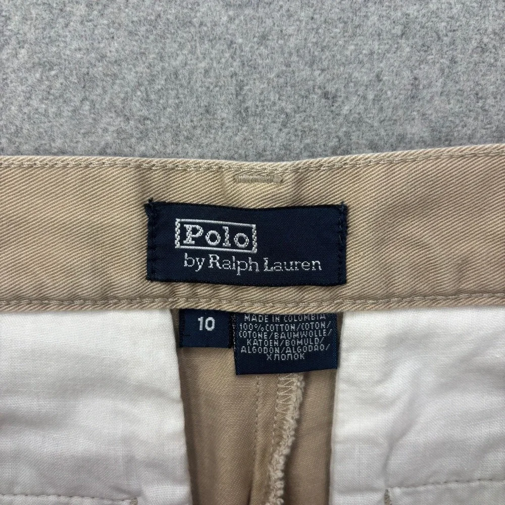 Polo Ralph Lauren Boys Chino Pants Size 10 Beige Vintage Wide Leg Preppy
